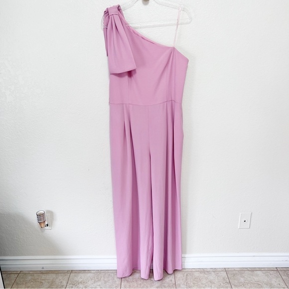 GAL MEETS GLAM Bow One-Shoulder Jumpsuit size 6 - Picture 3 of 12